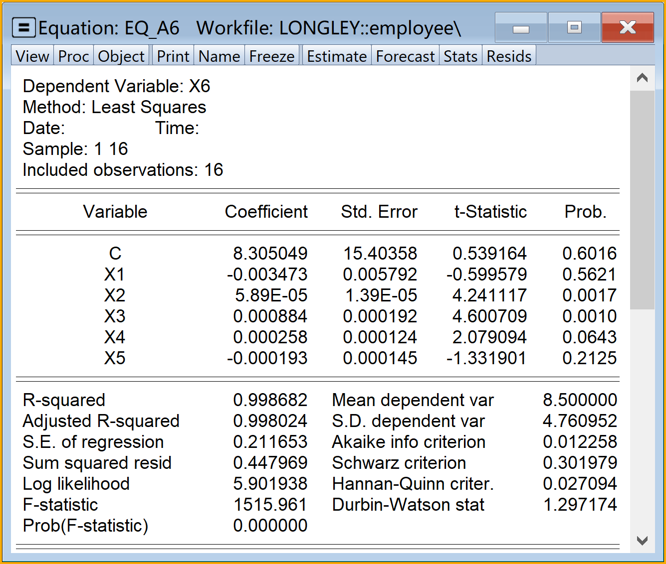 辅助回归方程A4-A6