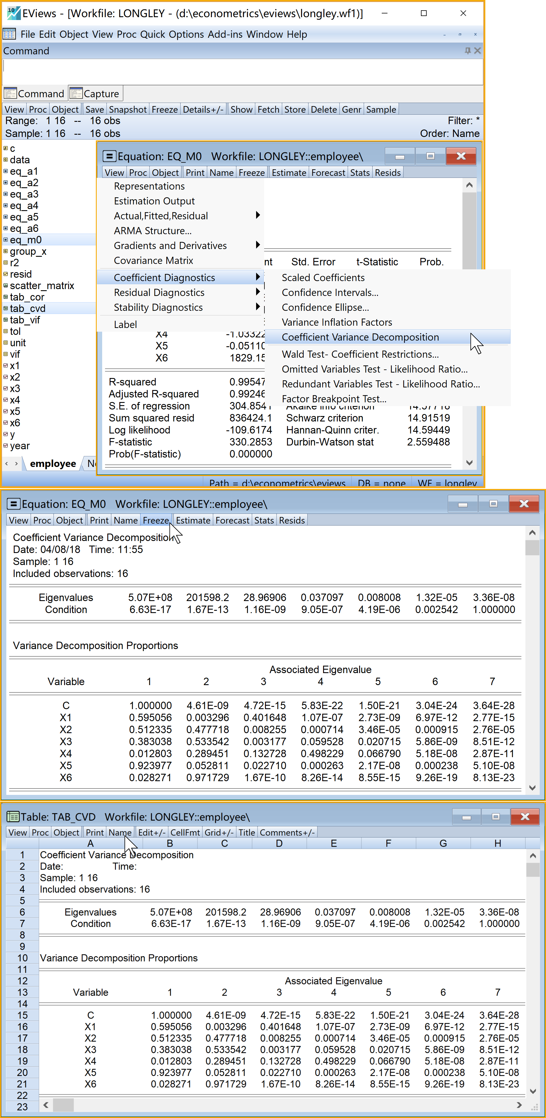 主回归模型系数方差分解的操作过程